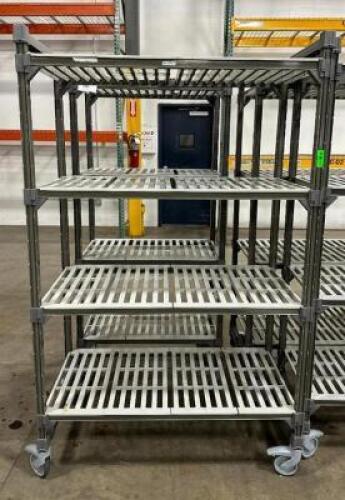 4-TIER SHELVING UNIT ON CASTERS