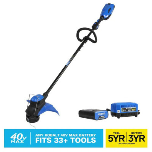 40V 15" STRAIGHT CORDLESS STRING TRIMMER WITH CHARGER