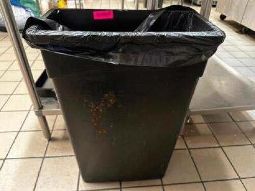 DESCRIPTION (2) 20 GALLON BAR SIDE TRASH CANS ( BLACK ) THIS LOT IT: SOLD BY THE PIECE LOCATION KITCHEN QTY 2