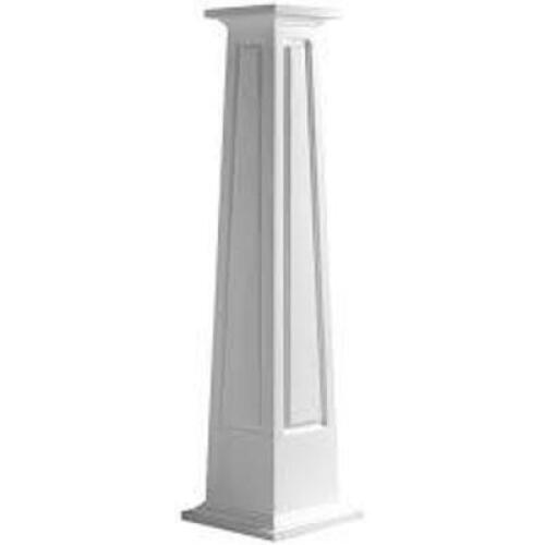 DESCRIPTION: (1) TAPERED CRAFTSMAN CLASSIC COLUMN BASE BRAND/MODEL: CRAFTSMAN #CC0808ENP INFORMATION: WHITE, NON-TAPERED, SQUARE SIZE: 8" W X 8' H RET