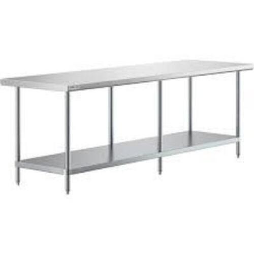 DESCRIPTION: (1) INDUSTRIAL WORK TABLE WITH NO SPLASH BRAND/MODEL: AERO #4TGS-3096 INFORMATION: STAINLESS STEEL SIZE: 30" X 96" RETAIL$: $1235.00 EA Q