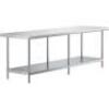 DESCRIPTION: (1) INDUSTRIAL WORK TABLE WITH NO SPLASH BRAND/MODEL: AERO #4TGS-3096 INFORMATION: STAINLESS STEEL SIZE: 30" X 96" RETAIL$: $1235.00 EA Q