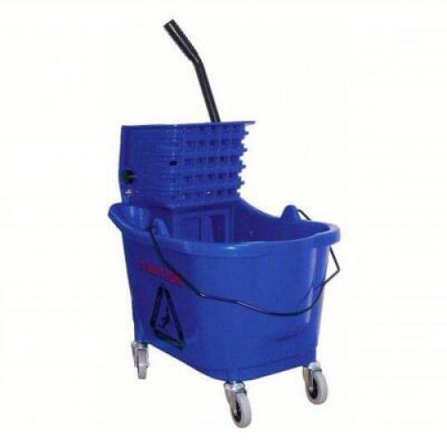DESCRIPTION: (1) PLASTIC MOP BUCKET WITH WRINGER BRAND/MODEL: TOUGH GUY #5CJH6 INFORMATION: BLUE, , CAPACITY: 12 TO 32 OZ. SIZE: 34-3/4"H X 24-1/16"L