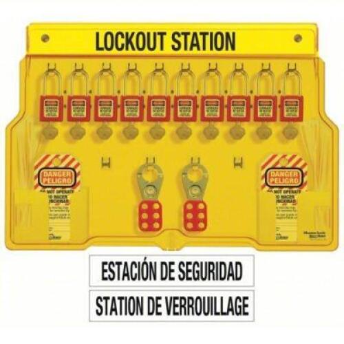DESCRIPTION: (1) LOCKOUT STATION BRAND/MODEL: MASTER LOCK #3WPC5 INFORMATION: 24 COMPONENTS INCLUDED, PADLOCK STATION, KEYED DIFFERENT PADLOCKS, TEXT