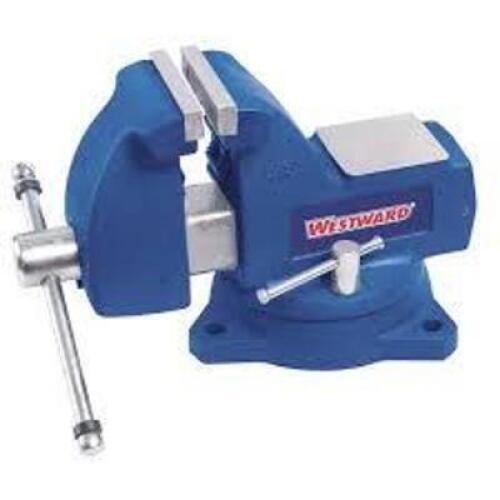 DESCRIPTION: (1) COMBINATION VISE, SERRATED BRAND/MODEL: WESTWARD #10D709 INFORMATION: BLUE, STD DUTY, COVERED, 8 IN JAW FACE WD, 8 1/4 IN MAX JAW OPE