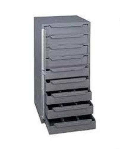 DESCRIPTION: (1) DRAWER STORAGE CABINET BRAND/MODEL: DURHAM INFORMATION: GRAY, STEEL 8 DRAWERS RETAIL$: $265.99 EA QTY: 1