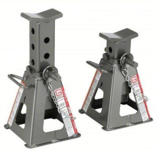 DESCRIPTION: (1) SET OF (2) VEHICLE STANDS BRAND/MODEL: PRODUCT NUMBER #11N147 INFORMATION: GRAY, 7 TON LIFTING CAPACITY SIZE: 7 1/2 X 7 1/2 IN. BASE