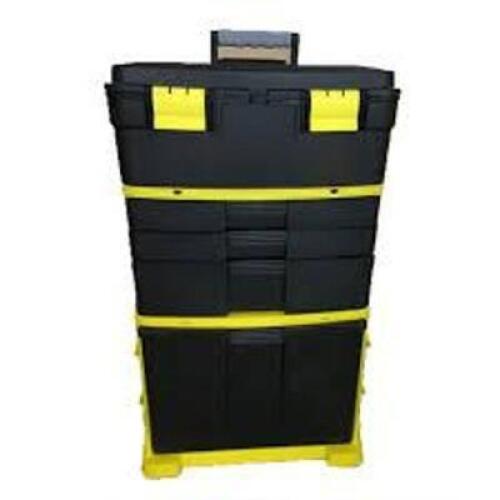 DESCRIPTION: (1) ROLLING STORAGE CART BRAND/MODEL: DURATOOL #22-9894 INFORMATION: BLACK AND YELLOW, PLASTIC RETAIL$: $258.00 EA QTY: 1