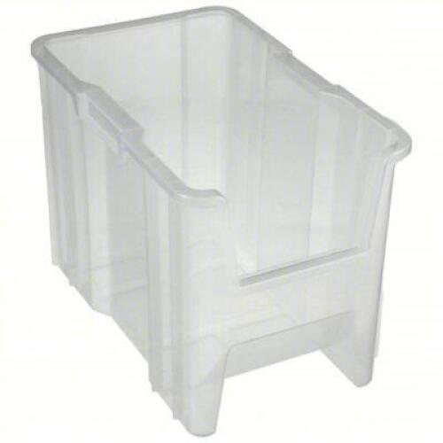 DESCRIPTION: (4) STORAGE BIN BRAND/MODEL: QUANTUM STORAGE #10H855 INFORMATION: CLEAR, STACKABLE SIZE: 17 1/2 IN OVERALL LG, 10 7/8 IN X 12 1/2 IN RETA