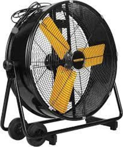 DESCRIPTION: (1) HIGH VELOCITY BARREL FAN BRAND/MODEL: MASTER INFORMATION: BLACK WITH YELLOW BLADES SIZE: 24" RETAIL$: $159.99 EA QTY: 1