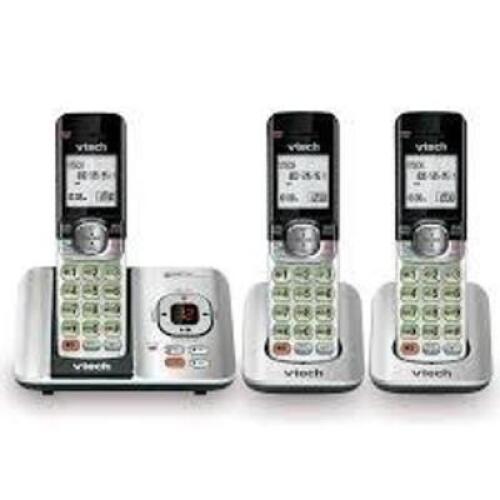 DESCRIPTION: (1) SET OF (3) HANDSET CORDLESS LANDLINE PHONE BRAND/MODEL: VTECH RETAIL$: $66.95 EA QTY: 1