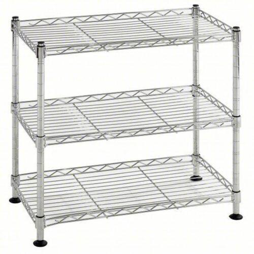 DESCRIPTION: (2) WIRE SHELVING UNIT BRAND/MODEL: SANDUSKY #489K49 SIZE: Starter, 18 in x 10 in, 18 in Overall Ht, 3 Shelves, Split Sleeve, Dry RETAIL$