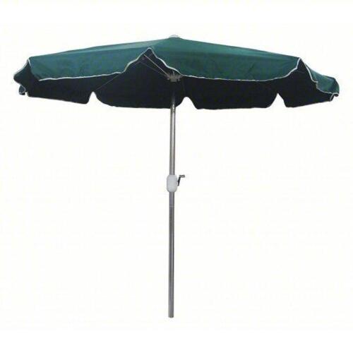 DESCRIPTION: (1) PATIO UMBRELLA BRAND/MODEL: 4HUW5 SIZE: Green, Aluminum, Hand Crank, 7 13/16 ft Overall Dia, Silver RETAIL$: $394.87 EA QTY: 1
