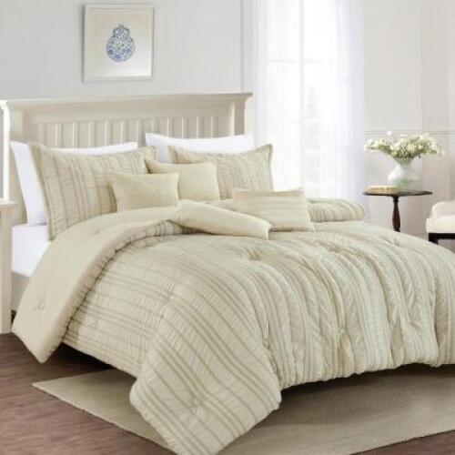 RUKAN QUEEN SIZE 7PC LUXURY COMFORTER SET