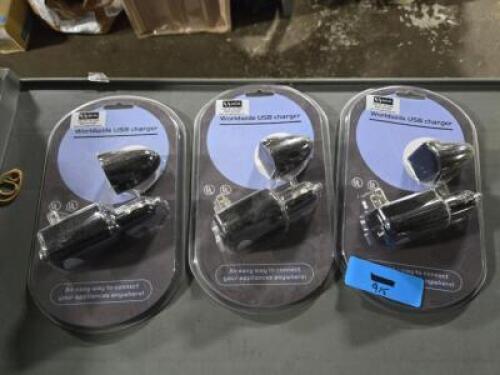 DESCRIPTION: (3) USB CHARGERS BRAND/MODEL: MCM 28-10999 QTY: 3