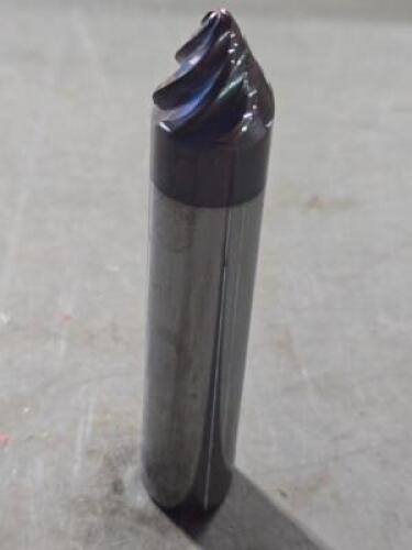 DESCRIPTION: (2) SOLID CARBIDE TAPER FORM BARREL CUTTER END MILLS BRAND/MODEL: ACCUPRO 03312865 SIZE: 30 DEG ANGLE/SIDE 5/8" SD RETAIL$: $514.98 QTY: