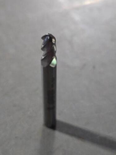 DESCRIPTION: (2) SOLID CARBIDE BALL END MILL BRAND/MODEL: ACCUPRO 07761307 SIZE: 15/64" DIA 3/8" LOC 1/4" SD RETAIL$: $51.81 QTY: 2