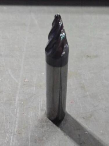 DESCRIPTION: (2) SOLID CARBIDE 15 DEG TAPER FORM BARREL CUTTER END MILL BRAND/MODEL: ACCUPRO 03328275 SIZE: 0.6250" SM END DIA 0.9834" LOC RETAIL$: $5