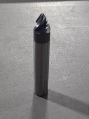 DESCRIPTION: (2) SOLID CARBIDE 30 DEG TAPER FORM BARREL CUTTER END MILL BRAND/MODEL: ACCUPRO 03327160 SIZE: 7/16" LOC 1/2" SM END DIA RETAIL$: $410.44