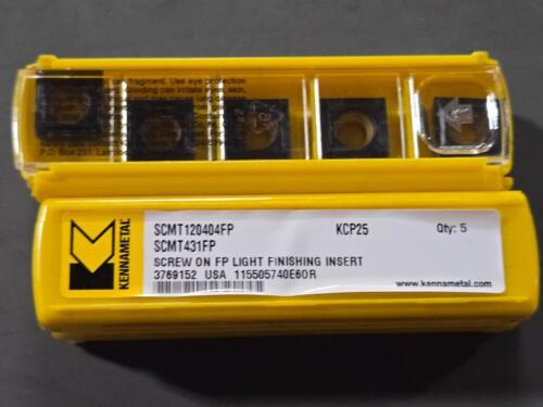 DESCRIPTION: (20) CARBIDE TURNING INSERTS BRAND/MODEL: KENNAMETAL SCMT431FP RETAIL$: $702.30 QTY: 20