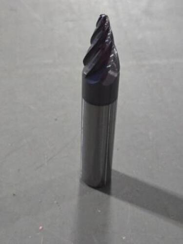 DESCRIPTION: (2) SOLID CARBIDE 15 DEG TAPER BARREL CUTTER END MILL BRAND/MODEL: ACCUPRO 03328614 SIZE: 1/2" DIA RETAIL$: $410.44 QTY: 2