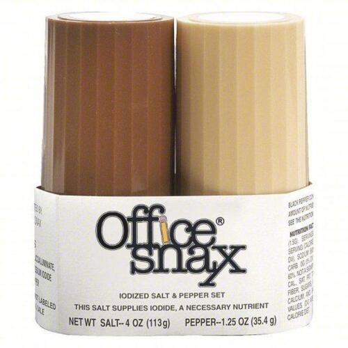 DESCRIPTION: (1) CASE OF (12) SALT AND PEPPER SHAKERS BRAND/MODEL: OFFICE SNAX #23MJ51 SIZE: 1.5 OZ & 4OZ RETAIL$: $94.52 EA QTY: 1