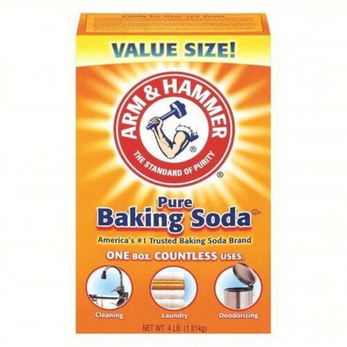 DESCRIPTION: (1) BOX OF (6) BAKING SODA BOX BRAND/MODEL: ARM AND HAMMER #40ca35 SIZE: 4LB RETAIL$: $62.28 EA QTY: 1
