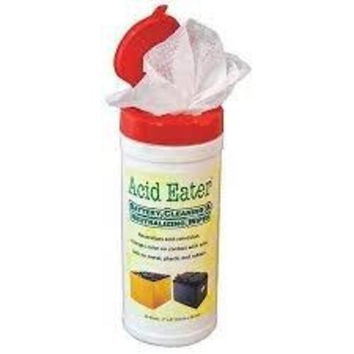 DESCRIPTION: (6) BATTERY CLEANING AND NEUTRALIZING WIPES BRAND/MODEL: ACID EATER SIZE: 7X8 RETAIL$: $10.50 EA QTY: 6