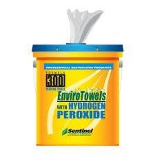 DESCRIPTION: (1) ENVIRO TOWELS WITH HYDROGEN PEROXIDE BRAND/MODEL: FORMULA 300 SIZE: 300 TOWELS RETAIL$: $119.00 EA QTY: 1