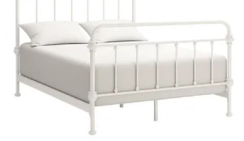FULL SIZE WHITE IRON BED RAILS