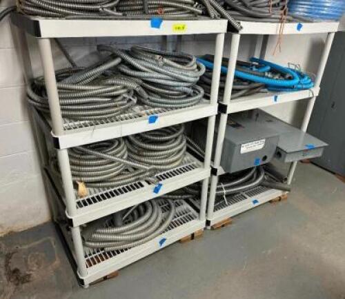 (2) 4-TIER PLASTIC SHELVING UNITS