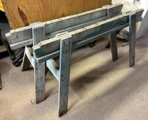 (2) WOODEN SAWHORSES