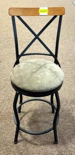 UPHOLSTERED METAL/WOOD COUNTER STOOL
