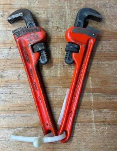 (2) 10" PIPE WRENCHES