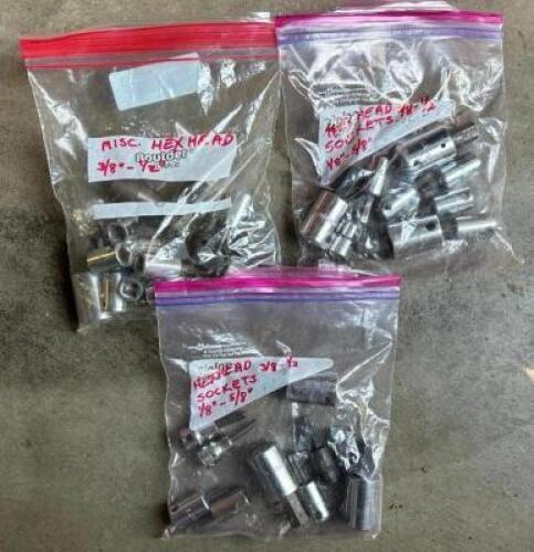 (3)- BAGS OF ASSORTED SIZED SOCKETS