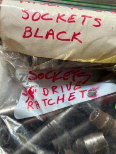 (2) - BAGS OF BLACK SOCKETS