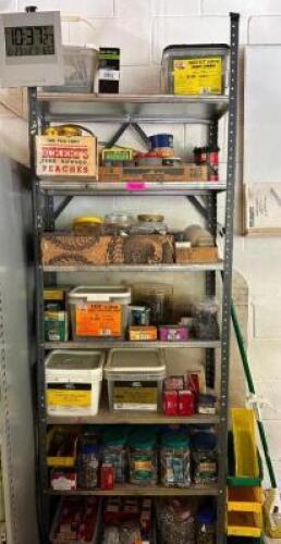 METAL SHELF WITH CONTENTS
