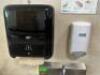 DESCRIPTION ADVANCE TABCO STAINLESS WALL SINK W/ KNEE PEDALS ADDITIONAL INFORMATION W/ TOWEL AND SOAP DISPENSERS. LOCATION FRONT QTY 1 - 3