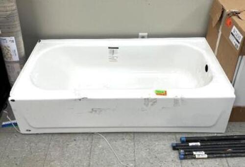 BOOTZ INDUSTRIES Bootzcast 60 in. Right Drain Rectangular Alcove Soaking Bathtub in White
