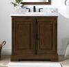 Clinton 36 in. Single Sink Antique Coffee Bath Vanity with Carrara Marble Top (Assembled)