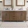 Sonoma 72 in. Double Sink Almond Latte Bath Vanity with Carrara Marble Top (Assembled)