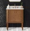 Collette 30 in. Single Sink Cinnamon Oak Bath Vanity with White Carrara Marble Top (Assembled)