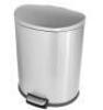 SW 13 gal. Stainless Steel Step-On Trash Can D-Shaped