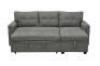 84.64 in. Velvet L-Shaped Sleeper Sectional Sofa with Square Arms in. Gray, Reversible Chaise, and Pull-out Sofa Bed