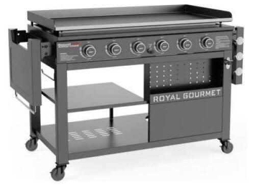 6-Burner Propane Gas Griddle with Folding Side Tables
