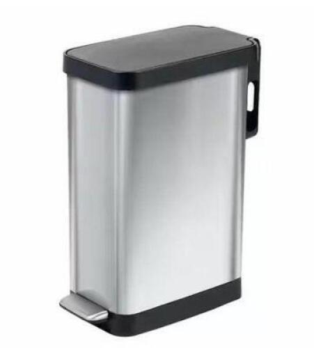 12 Gal. Slim Stainless Steel Step-On Trash Can