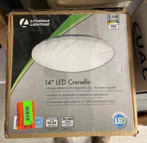 Lithonia Lighting Crenelle 14 in. White LED Round Flushmount