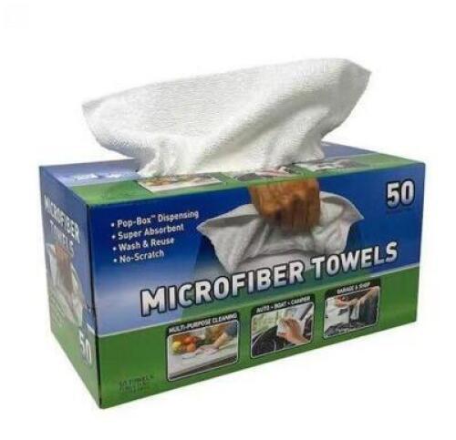 (2) - 11.8 in. x 11.8 in. Microfiber Cleaning Towel Pop Box (50-Box)