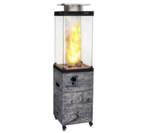 Outdoor Patio Propane Fire Heater with Weather Cover Glass 41000 BTU Fireplace