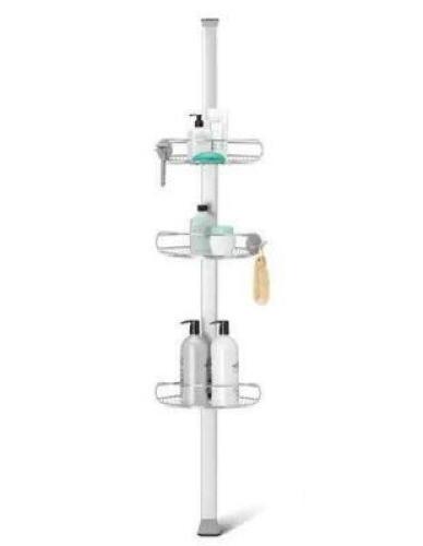 5 ft. to 8 ft. Tension Shower Caddy, Stainless Steel and Anodized Aluminum